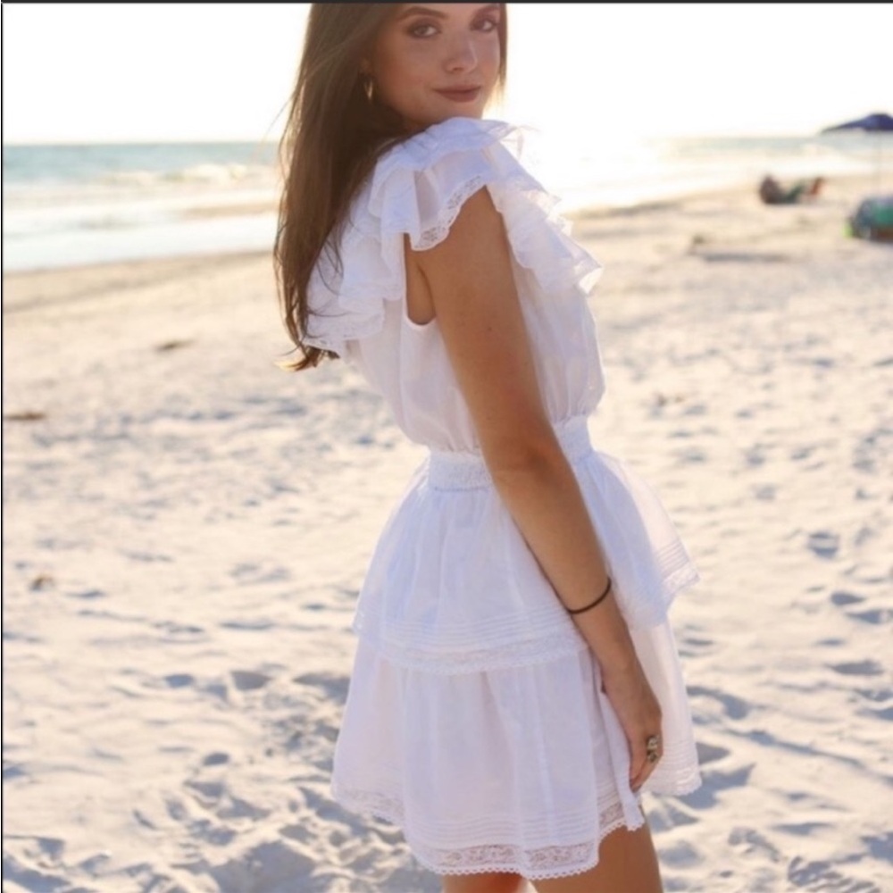 LOVESHACKFANCY TARGET CLASSIC DOUBLE RUFFLE DRESS - Picture 2 of 10